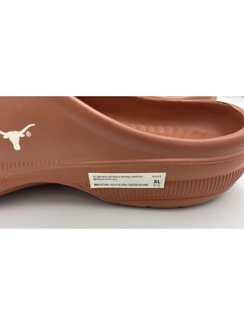 FOCO Texas Longhorns Big Logo Clogs Men's XL 13/14 Burnt Orange